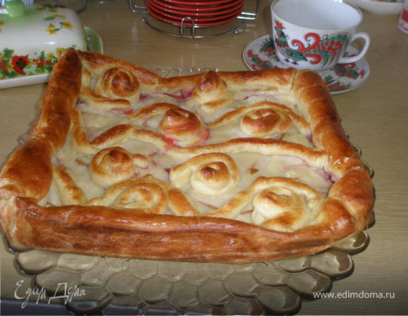 Мельфой с грушами и малиной