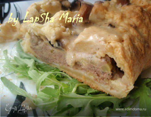 Мясной рулет с грибами и кабачком Мясной рулет с грибами и кабачком