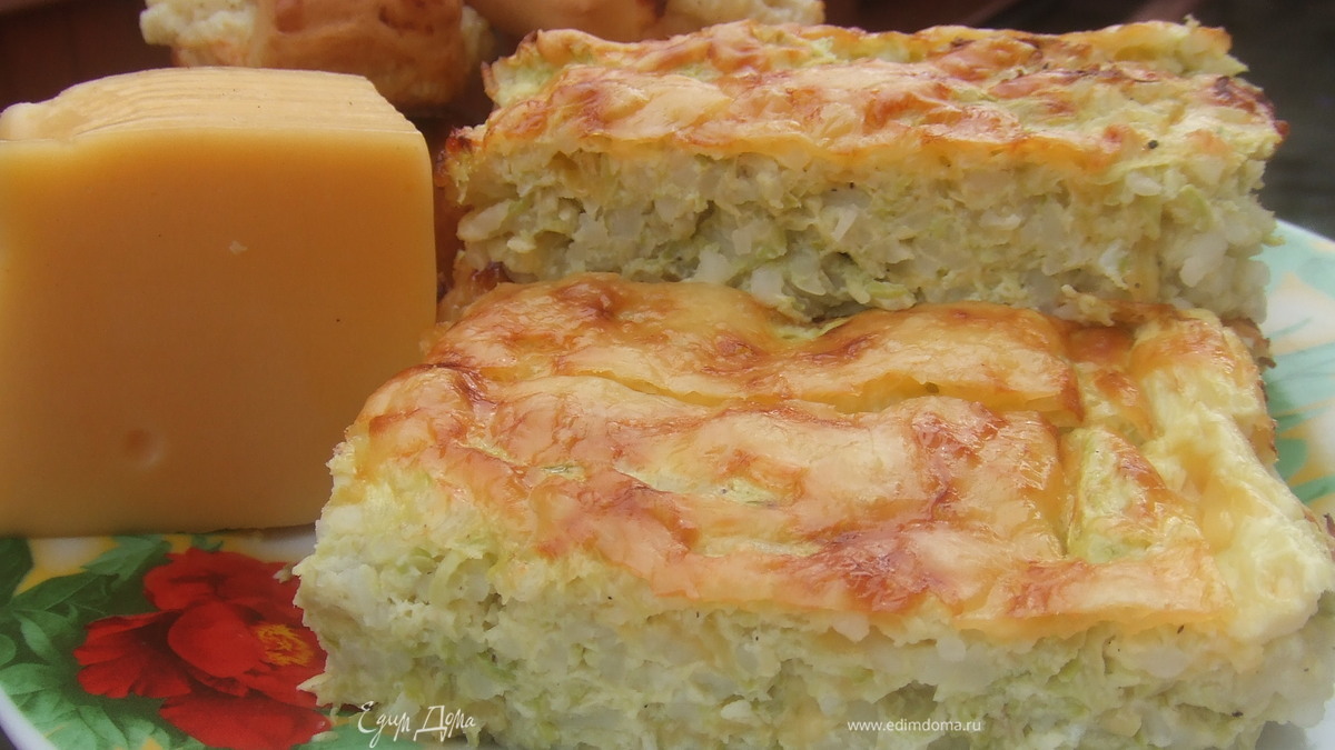 Запеканка из риса и кабачков