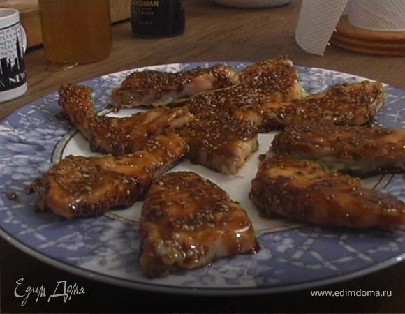 Пальчики из семги в медовом соусе Пальчики из семги в медовом соусе