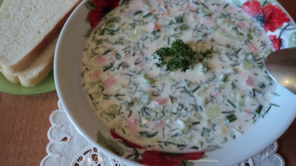 Окрошка на кефире и айране