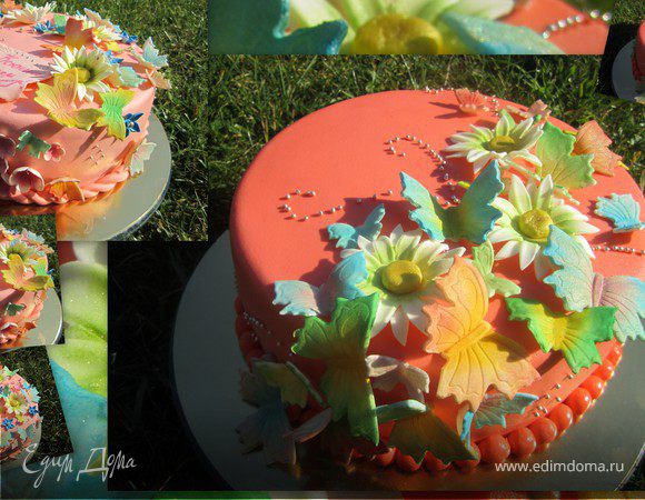 Торт "Ромашки и бабочки" Торт "Ромашки и бабочки"