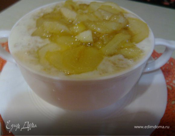 Молочный овсяный суп с грушей