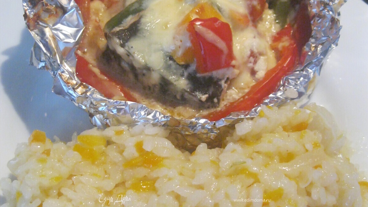 Стерлядь с овощами в фольге