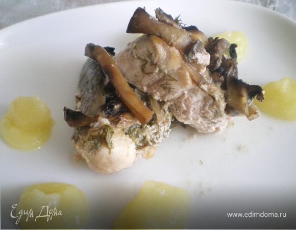 Запечённое рыбное филе "Германское" с картофельно-кабачковым пюре. Запечённое рыбное филе "Германское" с картофельно-кабачковым пюре.