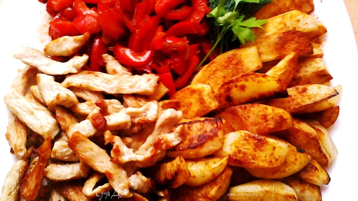 Пряная индейка с овощами