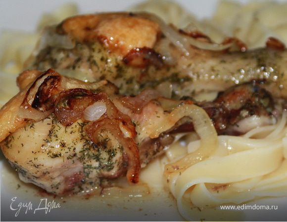 Куриные ножки под сырными чипсами (гарнир - паста тальятелле) Куриные ножки под сырными чипсами (гарнир - паста тальятелле)