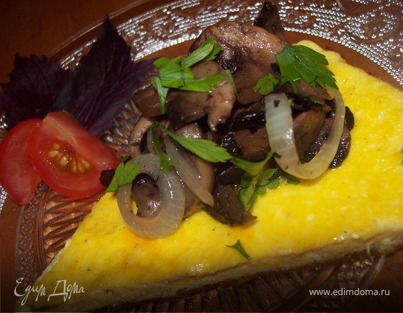 Сметанный омлет с грибами