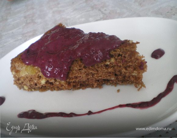 Ежевично-творожный соус к шоколадному маннику от EVA.