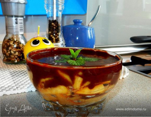 Шоколадная глазурь «моментального приготовления» и персики в ней