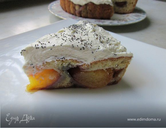 Пирог с персиками