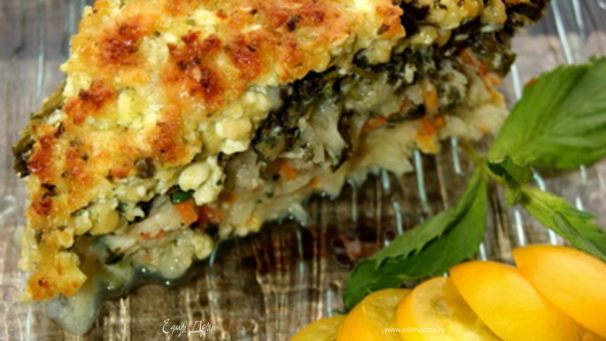 Картофельно-куриная запеканка с щавелем