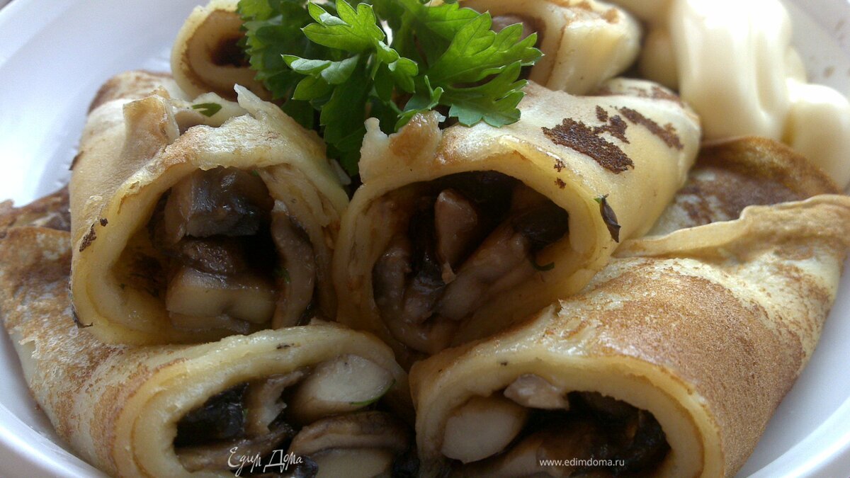 Блины с лисичками