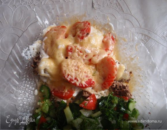 Куриная печень под сыром Куриная печень под сыром