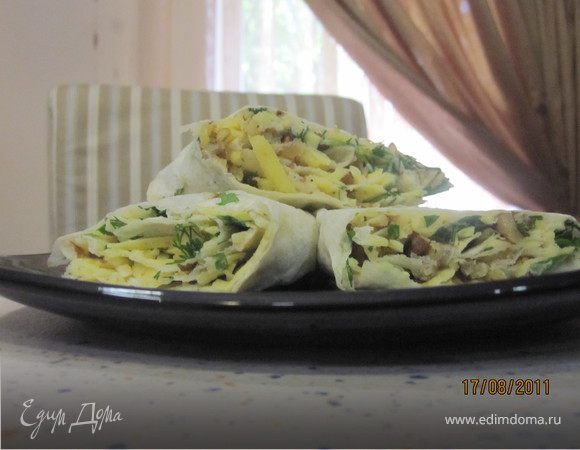 Закуска в лаваше с сыром и орехами Закуска в лаваше с сыром и орехами