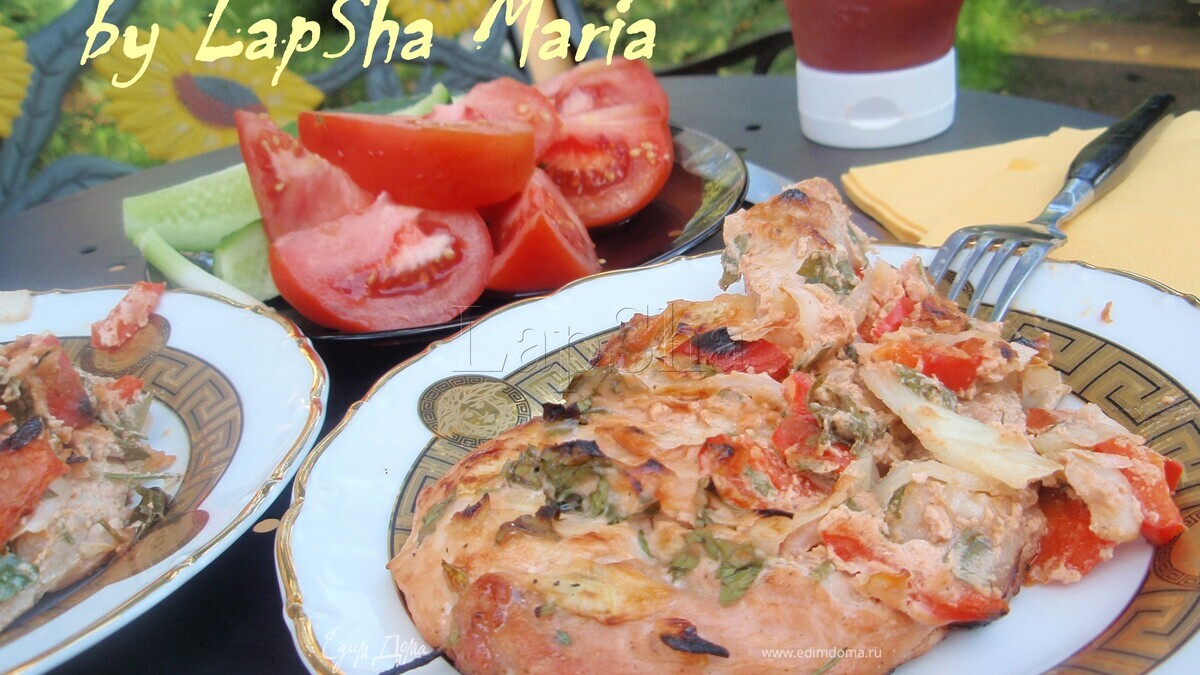 Эскалоп по-болгарски на мангале