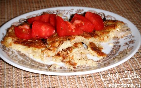 Рецепт Запеченая капуста с луком и мариноваными помидорами
