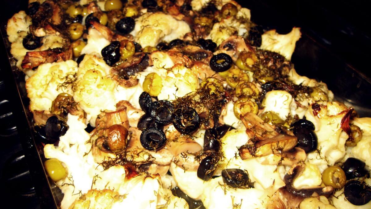 Цветная капуста с грибами