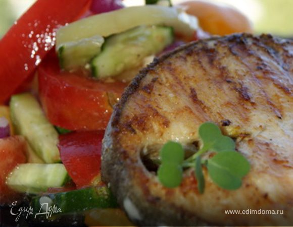 Стейк масляной рыбы на гриле