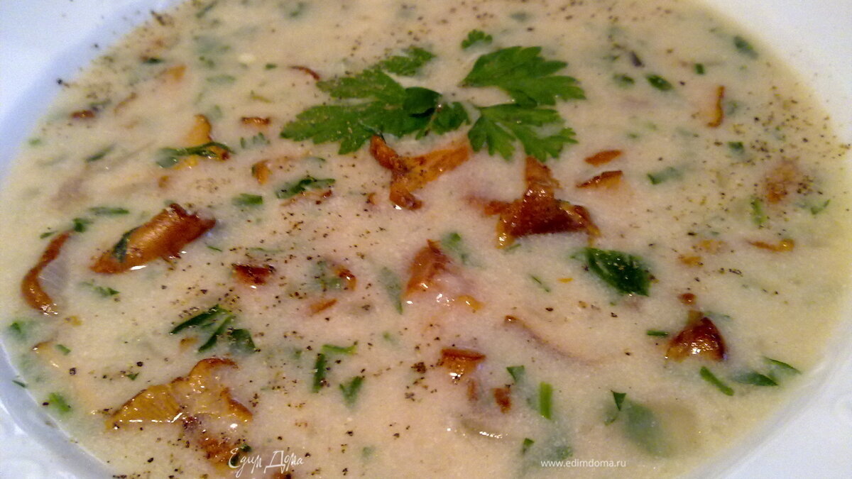 Финский сливочный суп из лисичек (suppilovahverokeitto)