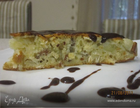 Яблочный пирог с медом и овсяными хлопьями Яблочный пирог с медом и овсяными хлопьями