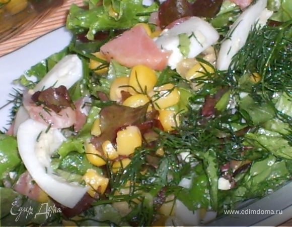 Салатный микс с семгой и яйцом Салатный микс с семгой и яйцом