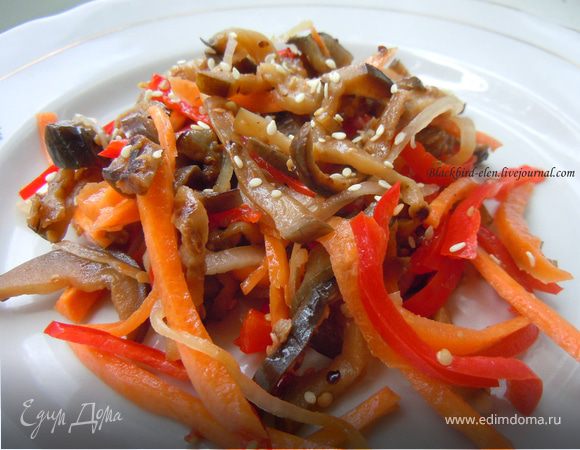 Корейский салат из баклажанов