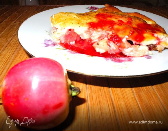 Творожная шарлотка с райскими яблочками Творожная шарлотка с райскими яблочками