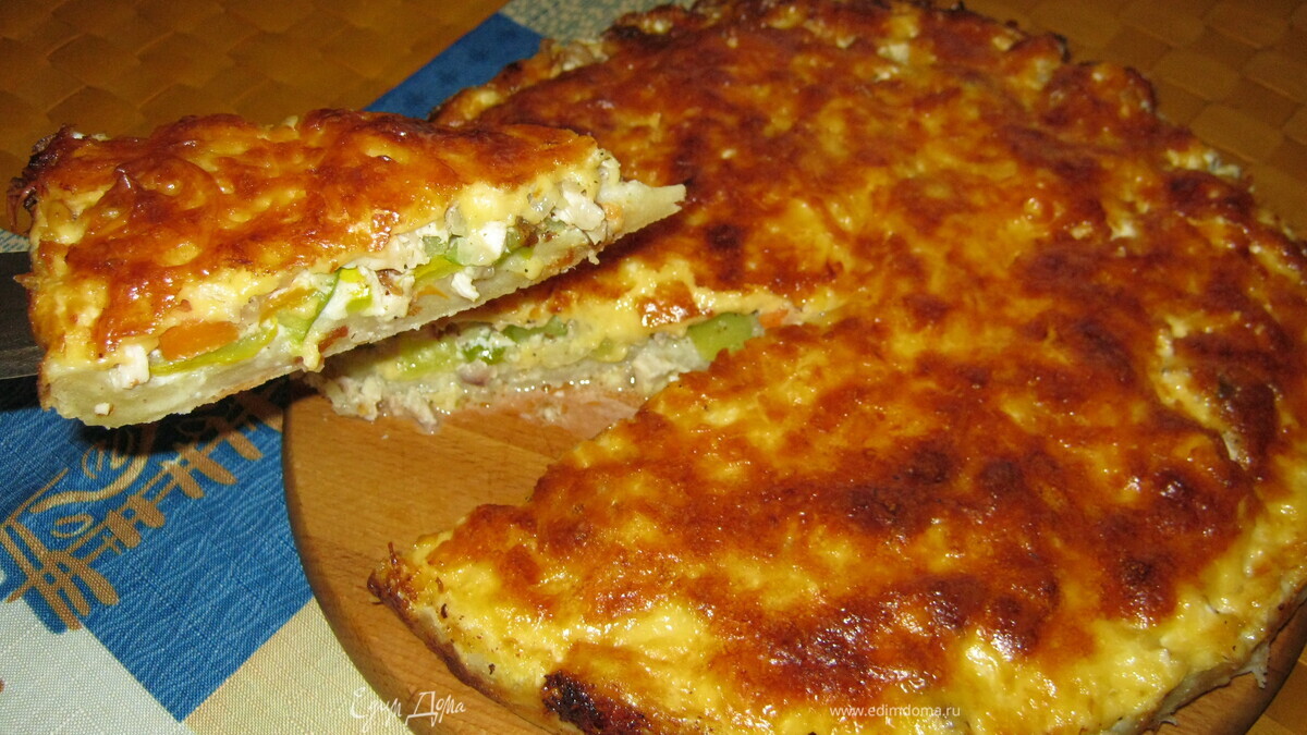Пирог с цукини, курочкой и сыром!