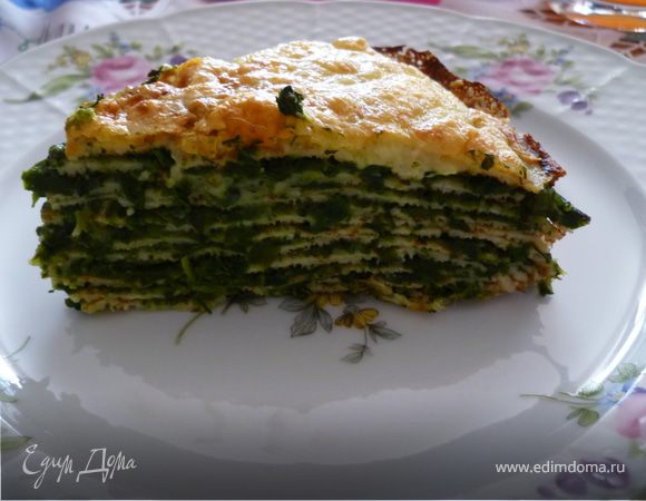 Торт из блинов и шпината Торт из блинов и шпината