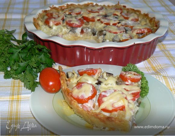 Летний овощной тарт с корейкой Летний овощной тарт с корейкой