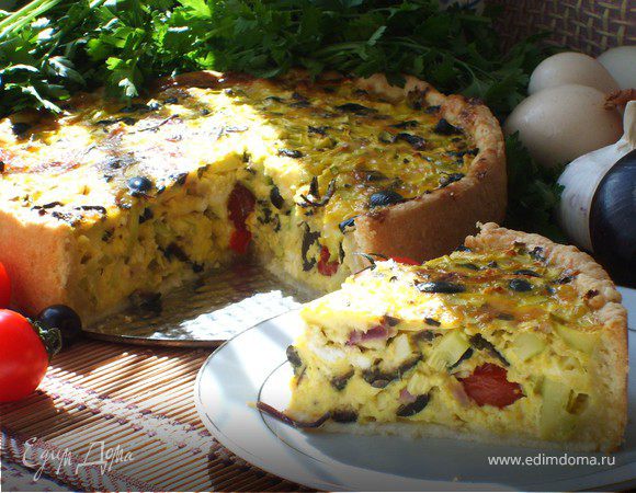 Киш с кабачками и маслинами Киш с кабачками и маслинами