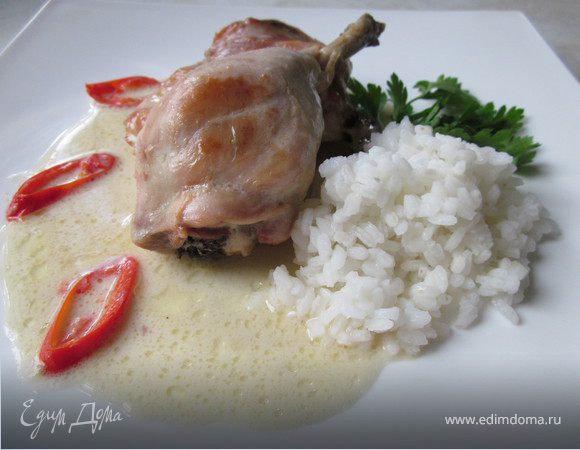 Куриные ножки с имбирем и чили в кокосовом молоке