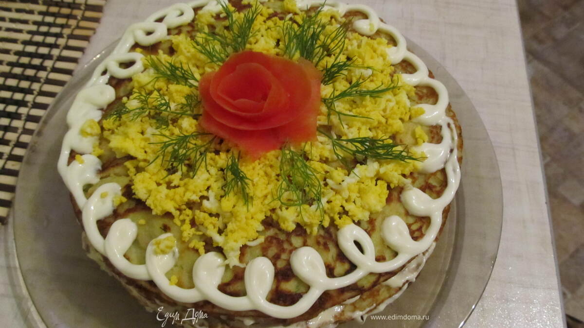 Закусочный торт из кабачков