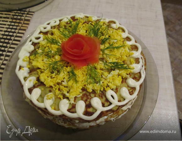 Закусочный торт из кабачков