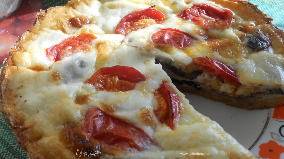 Овощной киш с грибами и сыром!