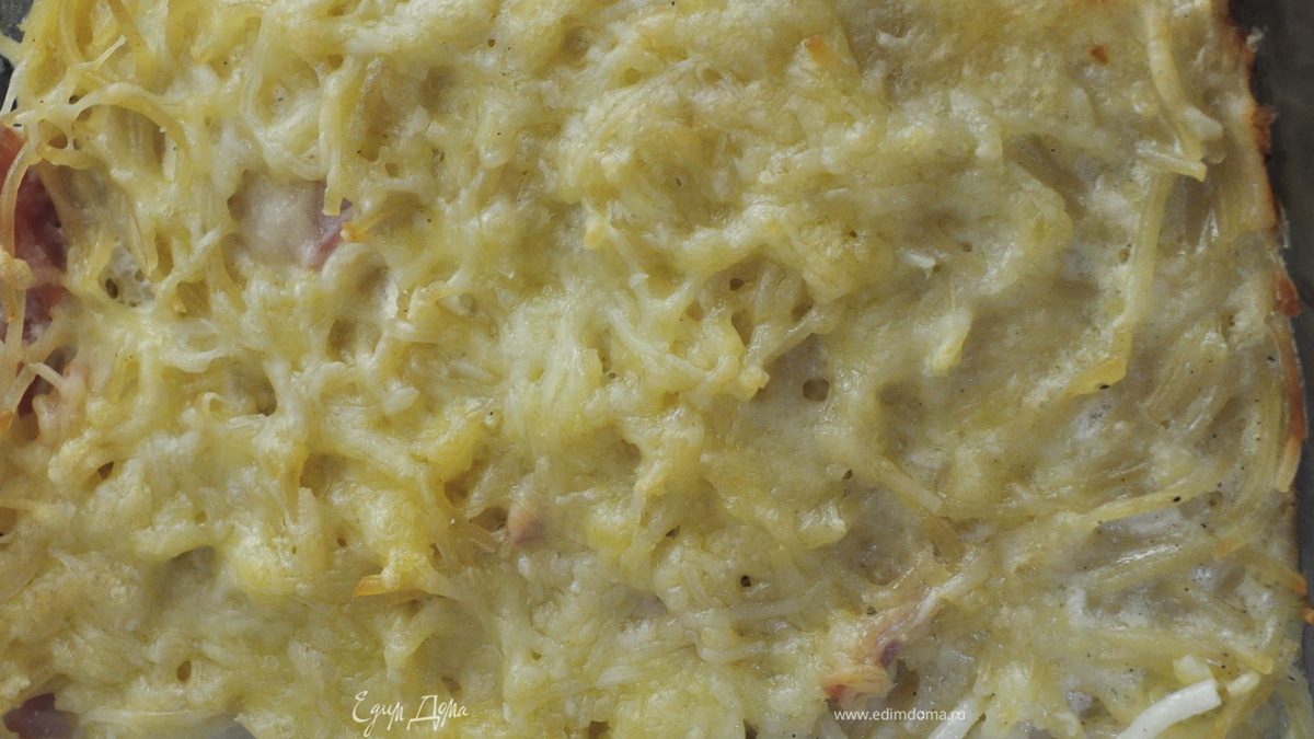 Гратен из макарон и ветчины (Gratin)
