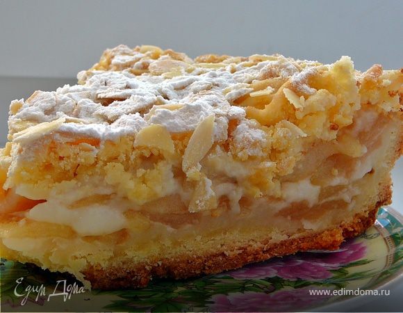 Польский пирог (яблочный пирог с миндальной стружкой) Польский пирог (яблочный пирог с миндальной стружкой)