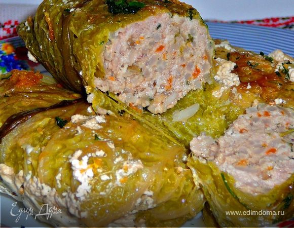 Голубцы в листьях савойской капусты
