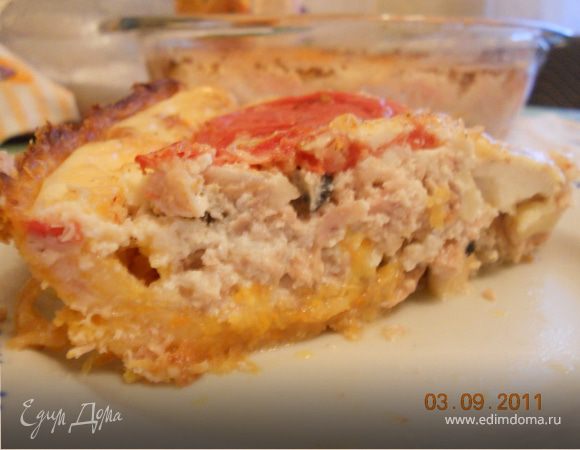 Киш с тунцом (без теста) Киш с тунцом (без теста)