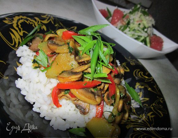 Цукини с грибами и рисом Цукини с грибами и рисом