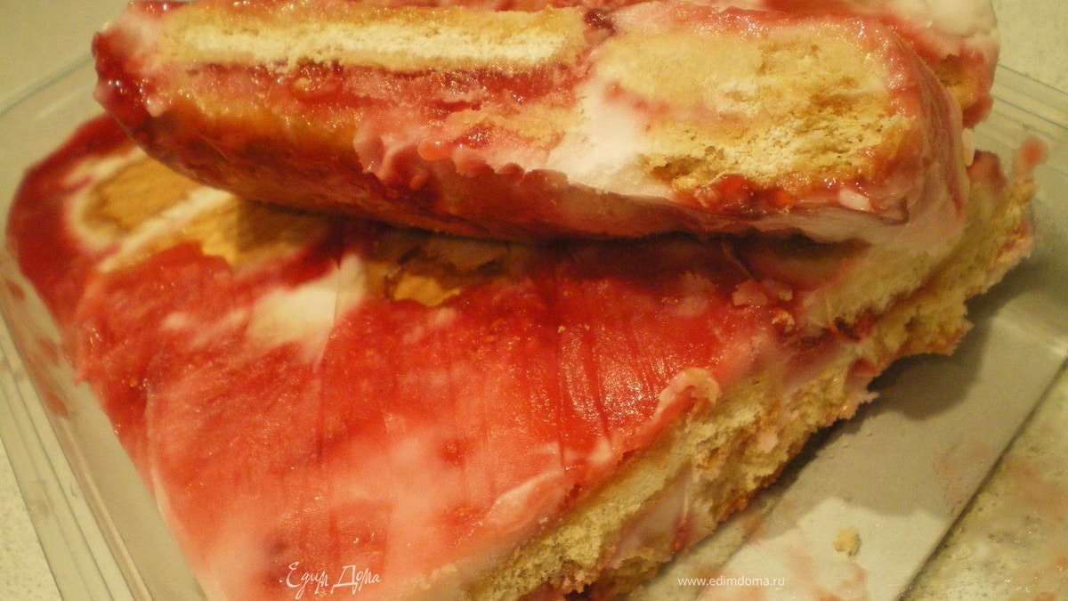 Десерт "Малиновый лёд".