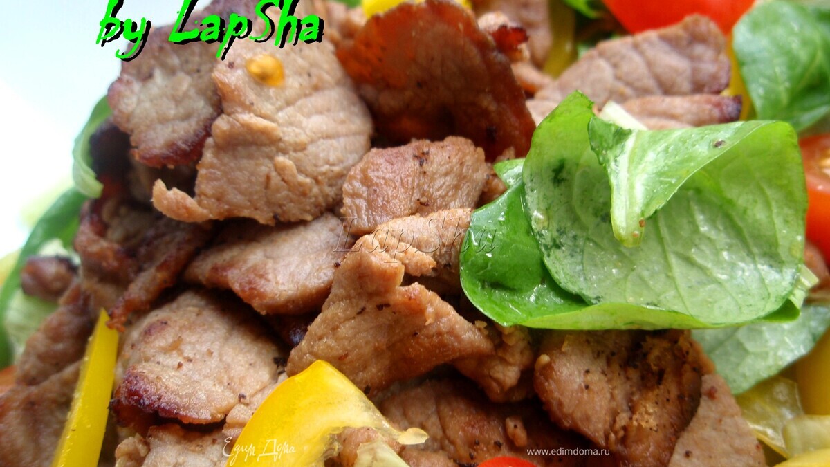 Теплый салат с говядиной в китайском стиле