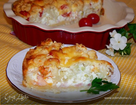 Киш с цветной капустой и брынзой Киш с цветной капустой и брынзой