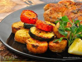 Шницель и печеные овощи (Schnitzel &amp; Baked Veggies).