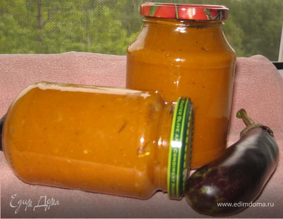 Баклажанная икра из запеченных баклажан и перцев Баклажанная икра из запеченных баклажан и перцев
