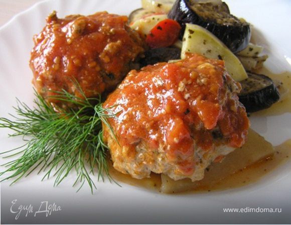 Тефтели по-гречески с запеченными овощами Тефтели по-гречески с запеченными овощами