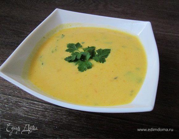 Морковный суп с сыром