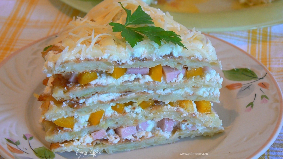 закусочный торт из кабачка