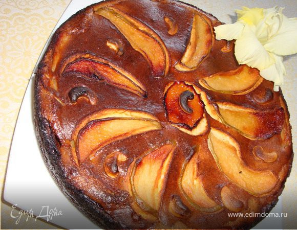 Творожно-ореховый пирог с карамелизированными фруктами для Симы♥ и не только :) Творожно-ореховый пирог с карамелизированными фруктами для Симы♥ и не только :)